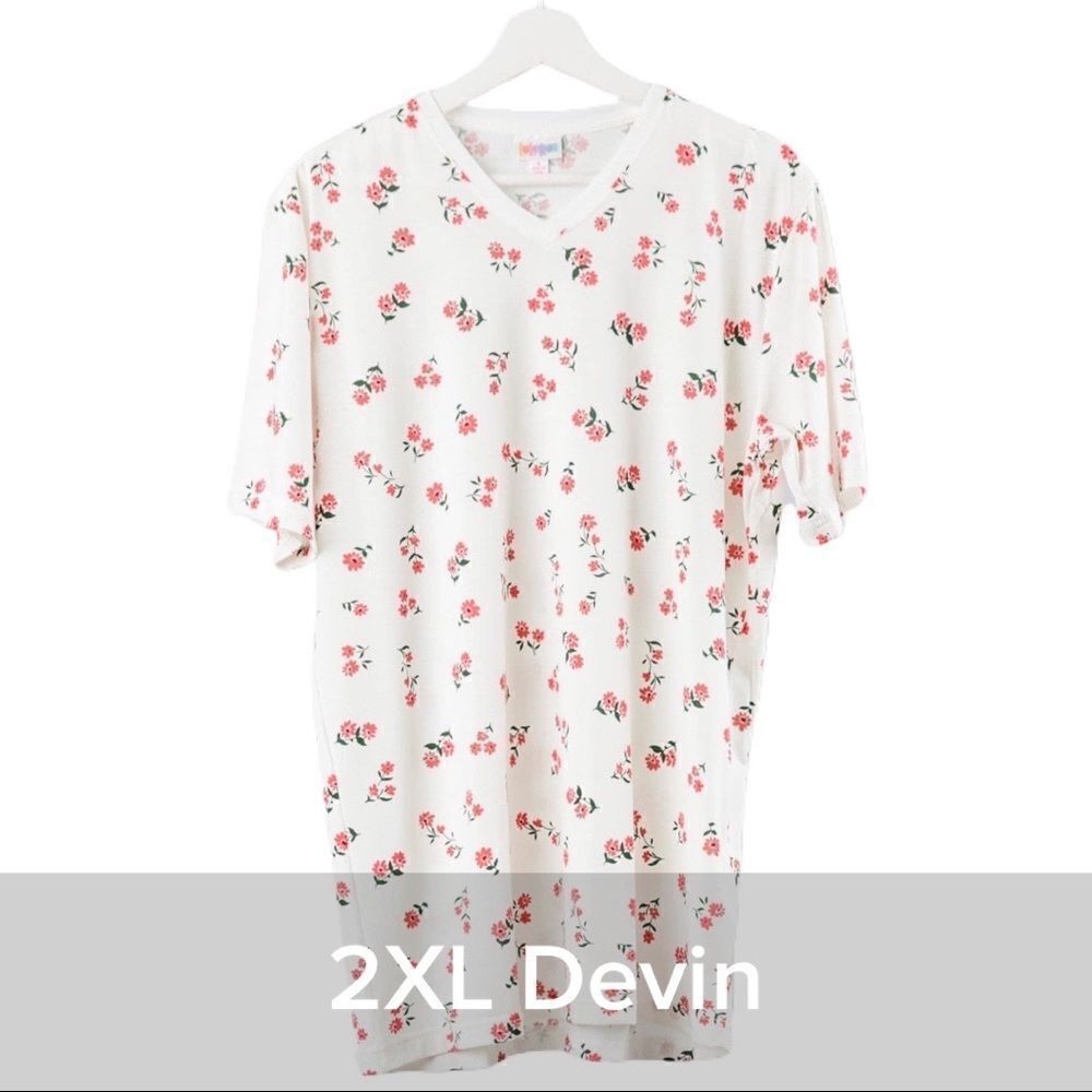 Lularoe Devin Tee Floral Print - Size 2XL